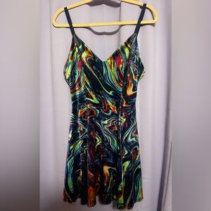 Blackmilk Multicolor Swirl Mini Dress